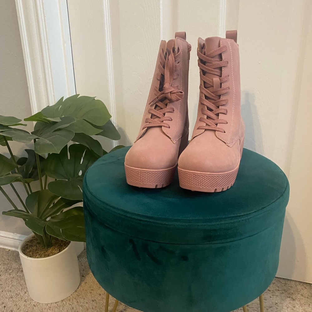 Pink Combat Boots